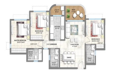 Crown Residences 4 BHK Gold floor plan